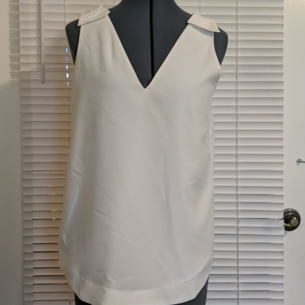 Banana Republic white short sleeved blouse. Lined